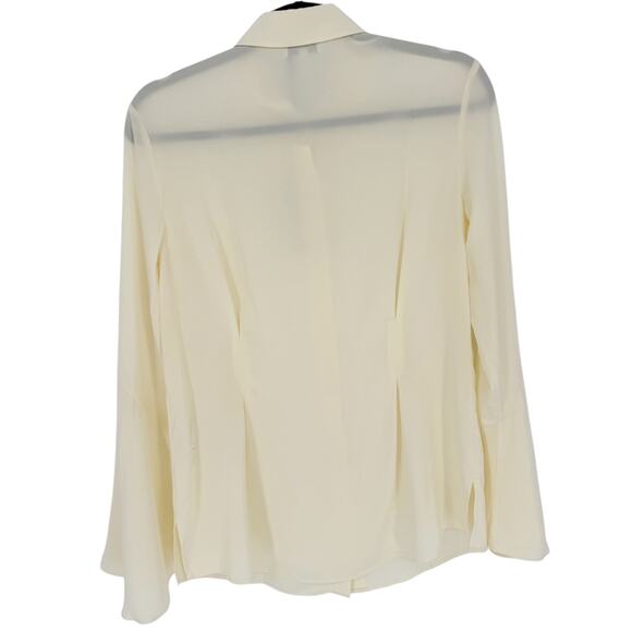 Elegant Cream Button Down Shirt for Women - Picture 6 of 10